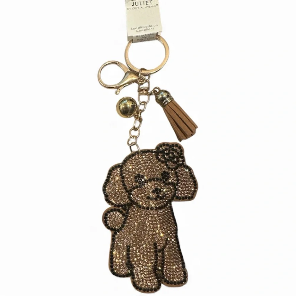 Gold Rhinestone Dog Purse Charm/ Keychain-NWT